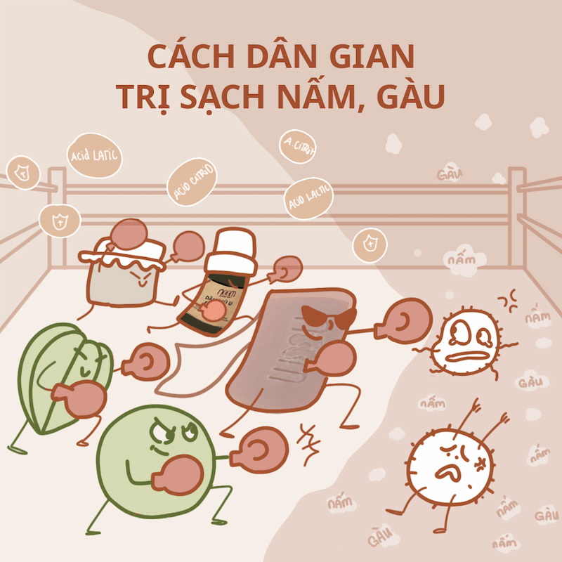 Cách dân gian tự làm dầu gội trị sạch nấm, dầu gội trị gàu