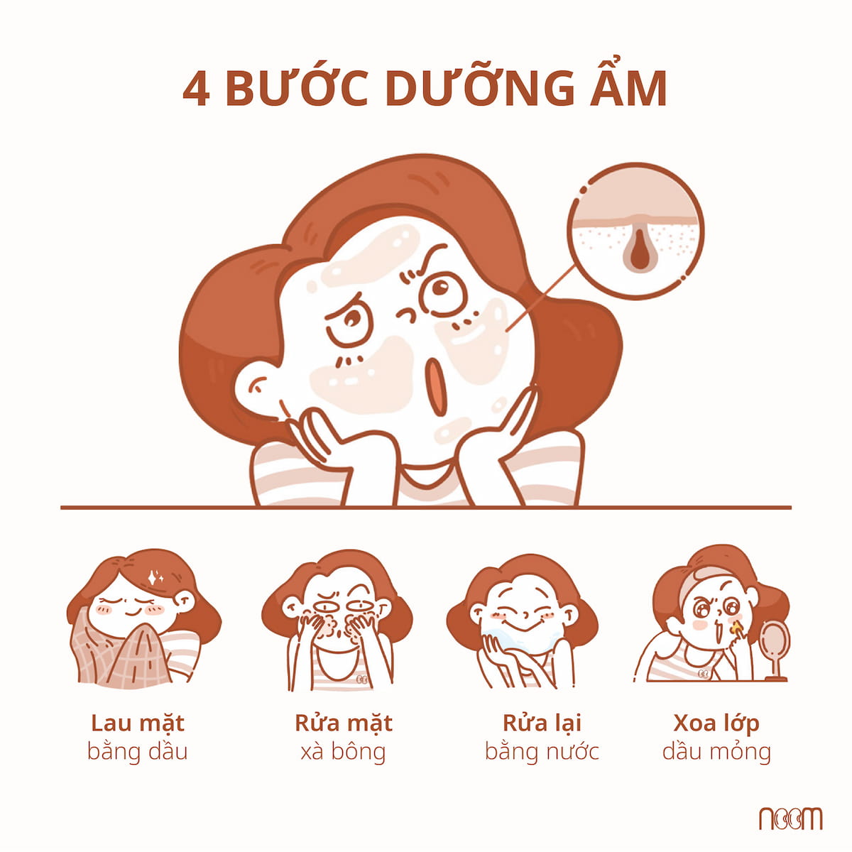 4 bước dưỡng ẩm cho da dầu mụn