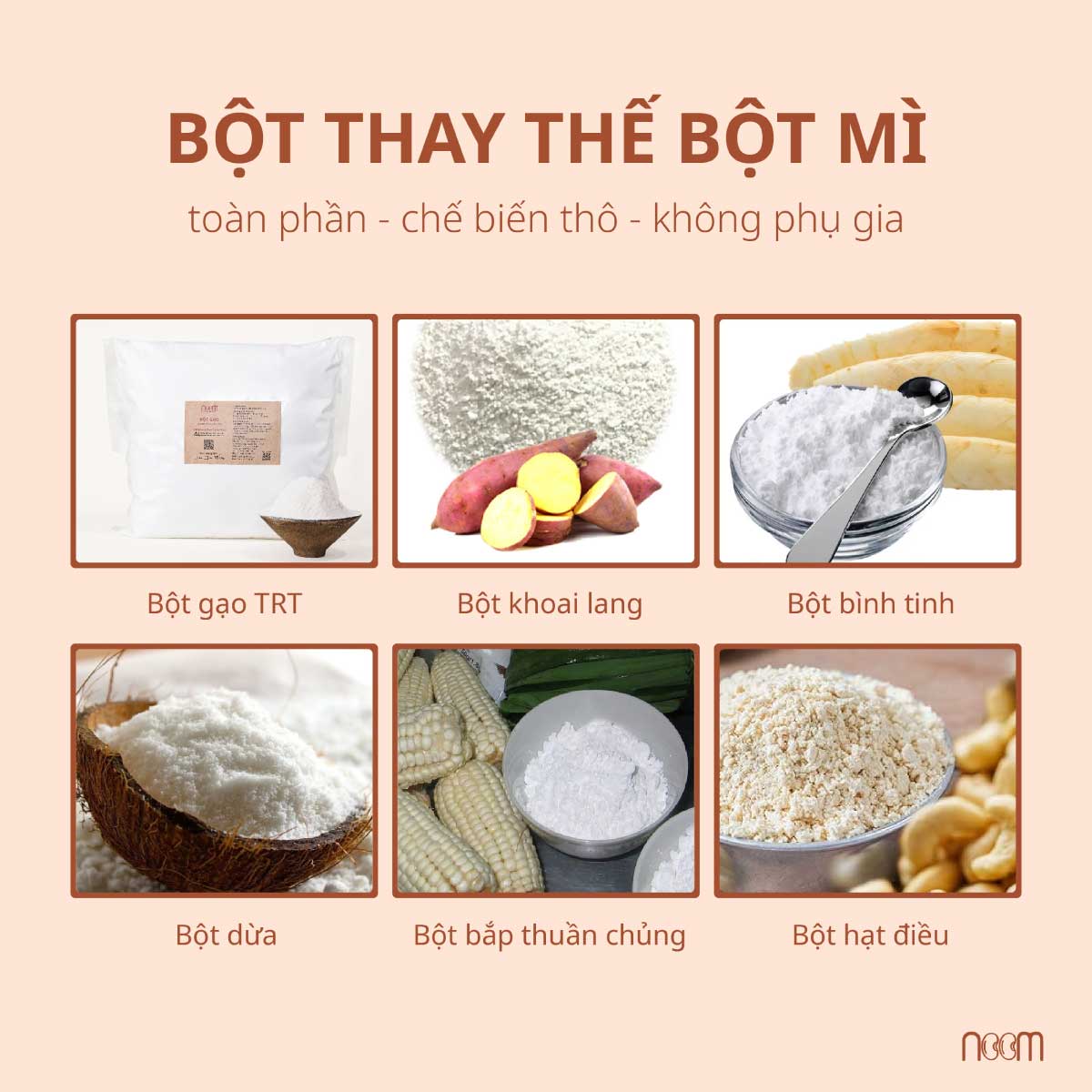 các loại bột thay thế bột mì